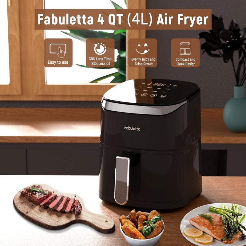 Air Fryers Oven 4L Fabuletta1680W Compact with 9 Presets Black