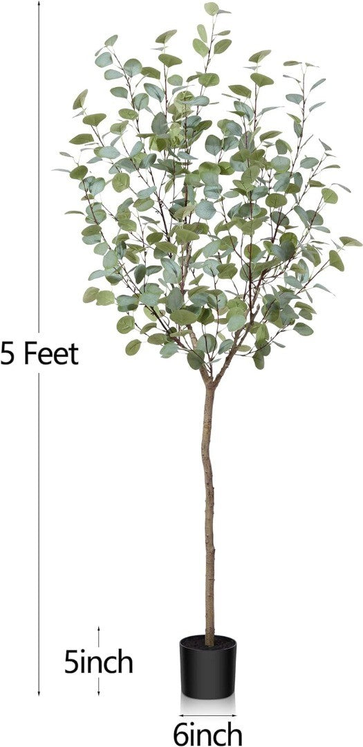 Fopamtri Artificial Eucalyptus Fake Plants 150cm Eucalyptus Artificial Plants