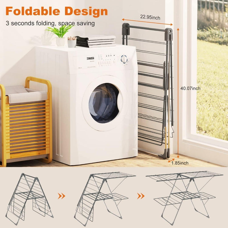 Clothes dryer Foldable Rack 2-Level 33 bars