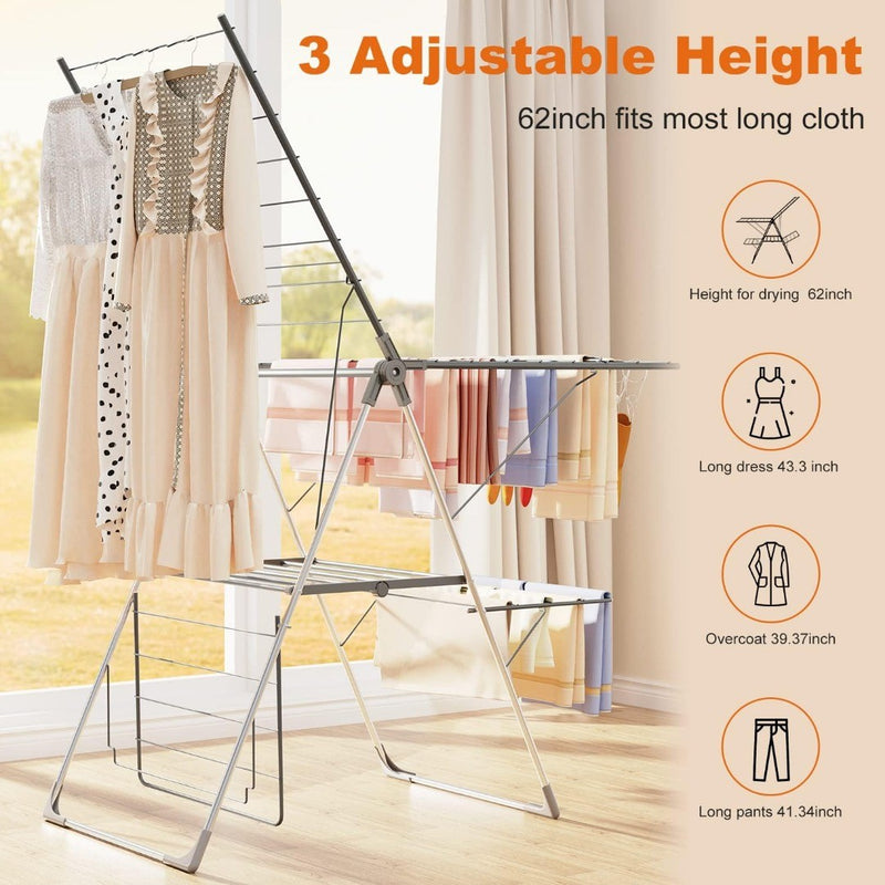 Clothes dryer Foldable Rack 2-Level 33 bars