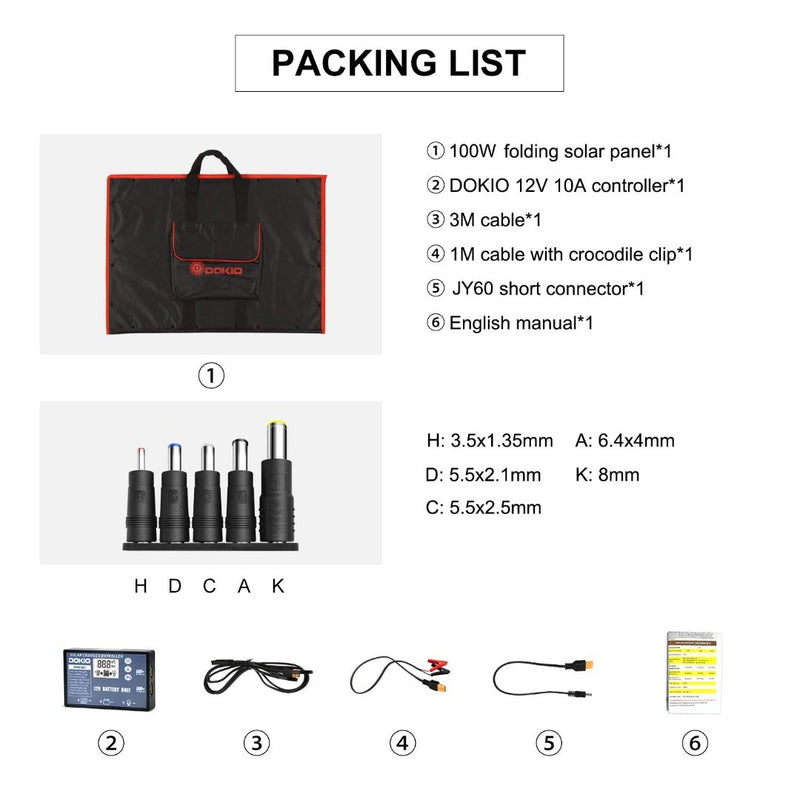 Foldable Solar Panel Kit 100W