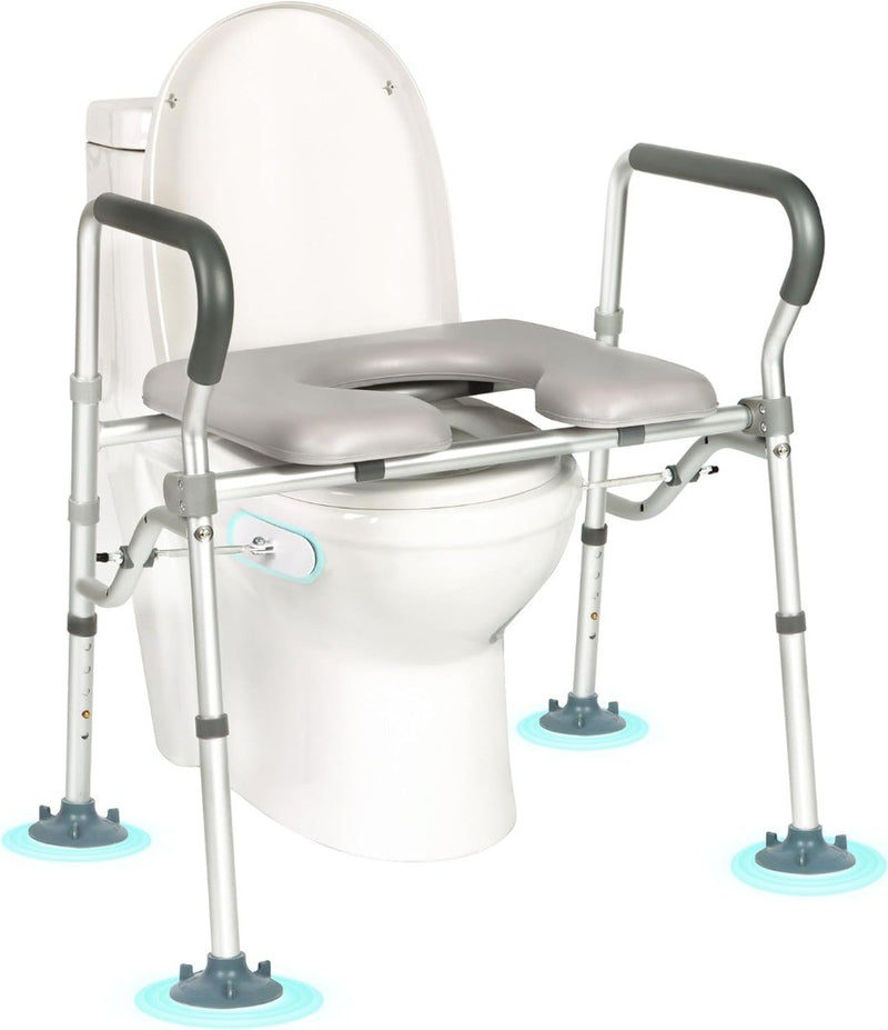 Toilet Safety Frame Adjustable Raised Grey