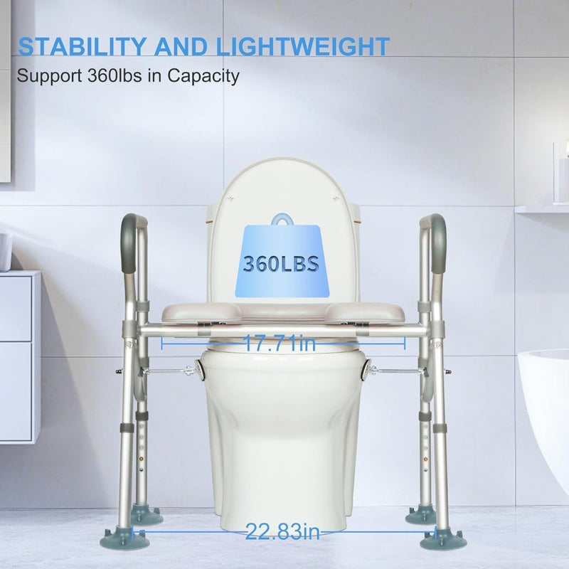 Toilet Safety Frame Adjustable Raised Grey