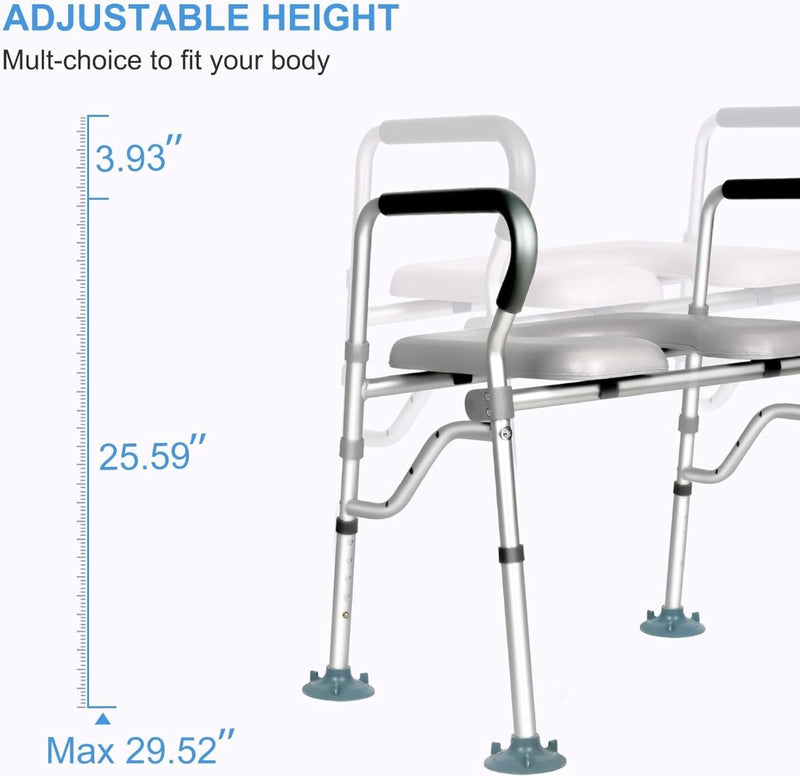 Toilet Safety Frame Adjustable Raised Grey