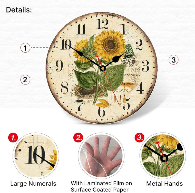 Beautiful Sunflower Wall Clock