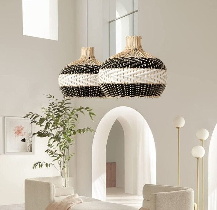 Hand Woven Rattan Pendant Light Fixture