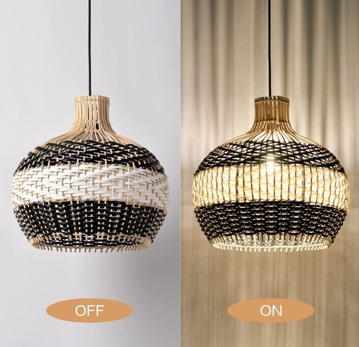 Hand Woven Rattan Pendant Light Fixture