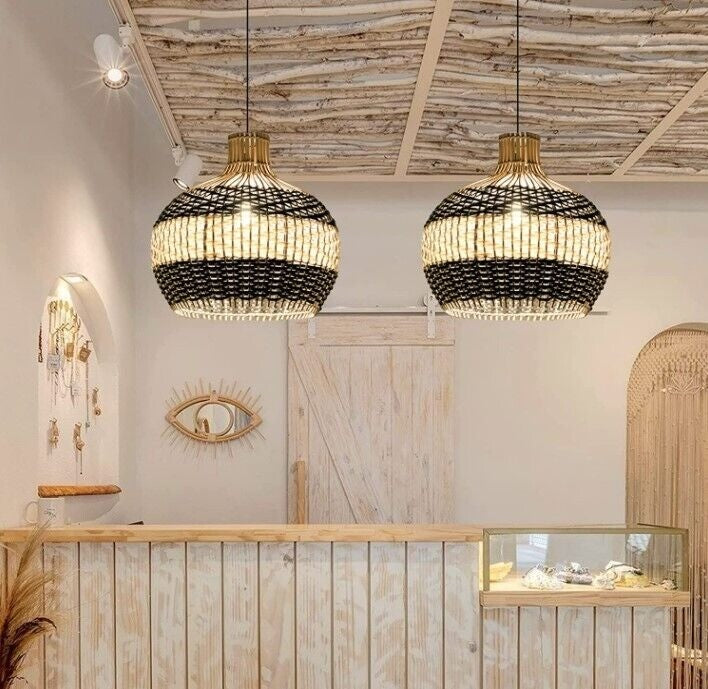 Hand Woven Rattan Pendant Light Fixture