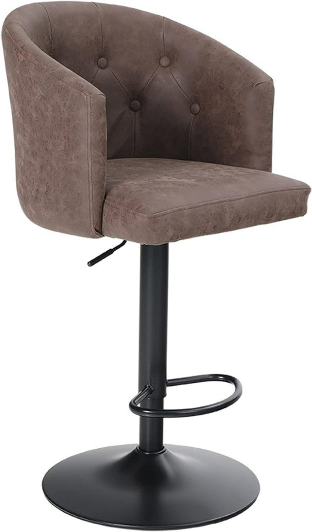 Swivel Padded Bar Stool with Adjustable Height