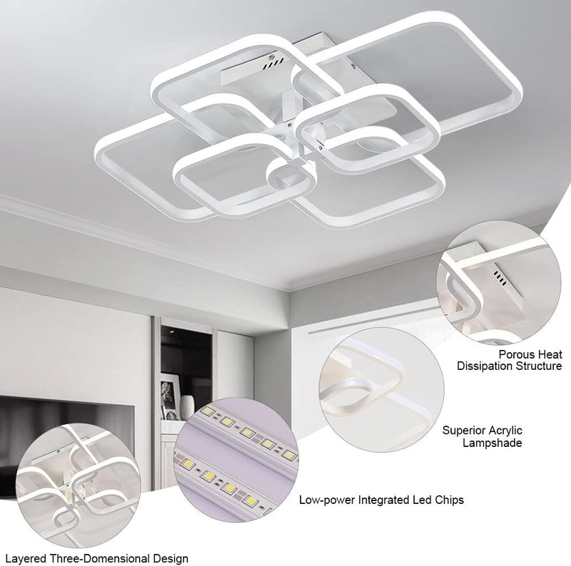 LED Ceiling Light 6 Squares 73 x 58 x 16cm