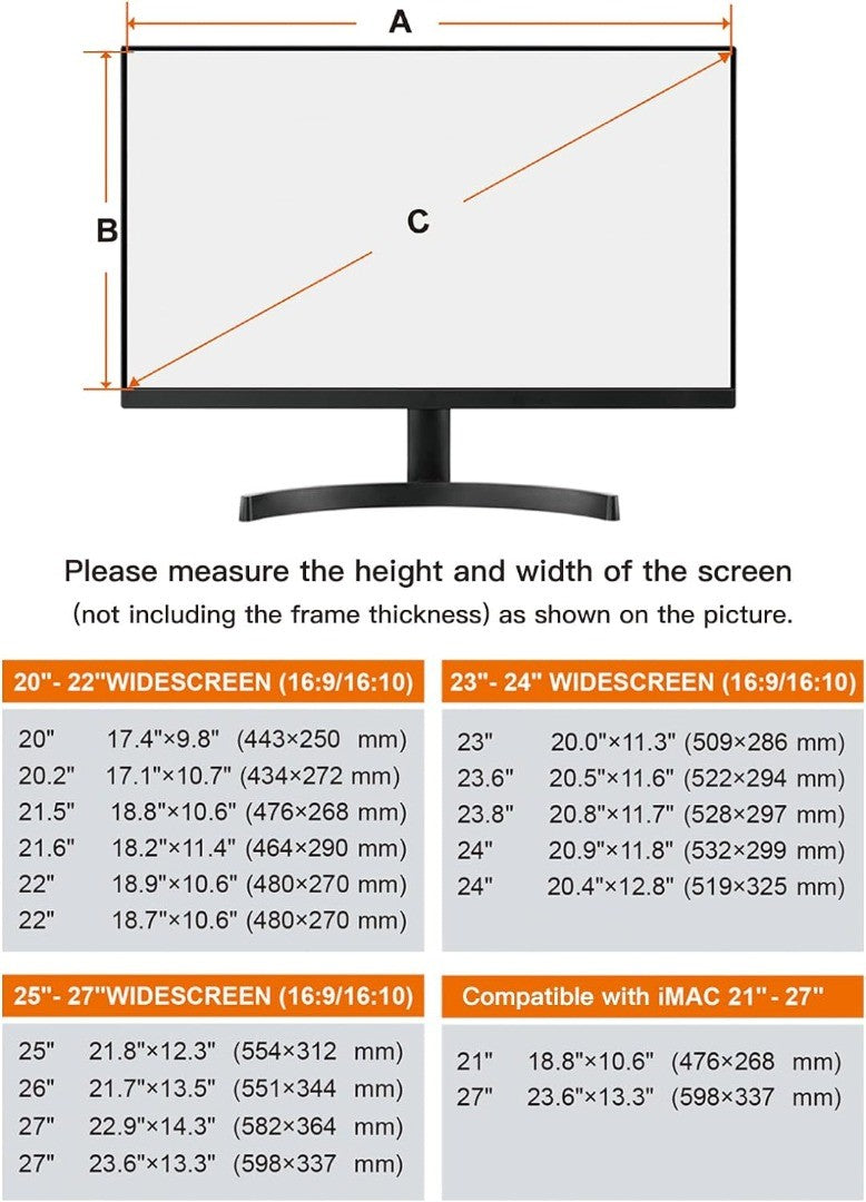 Blue Light Screen Protector Anti-UV for 20-22"