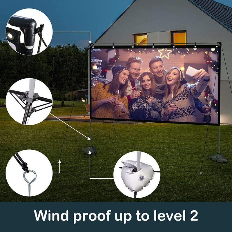 Artlii Outdoor Projector Screen and Stand 120 inch