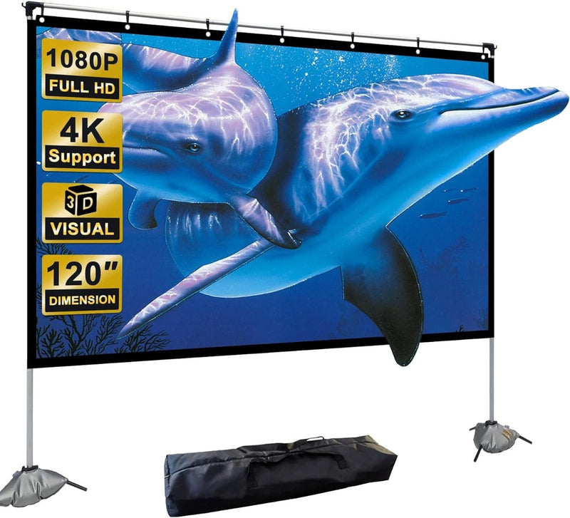 Artlii Outdoor Projector Screen and Stand 120 inch