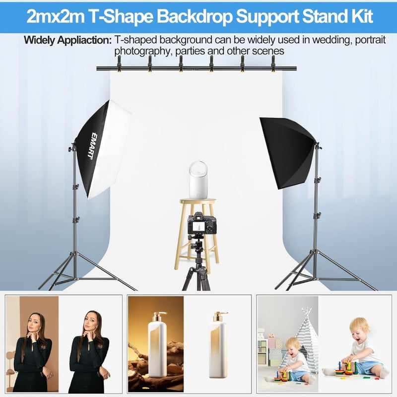 White Backdrop with Stand 2 x 2M - EMART