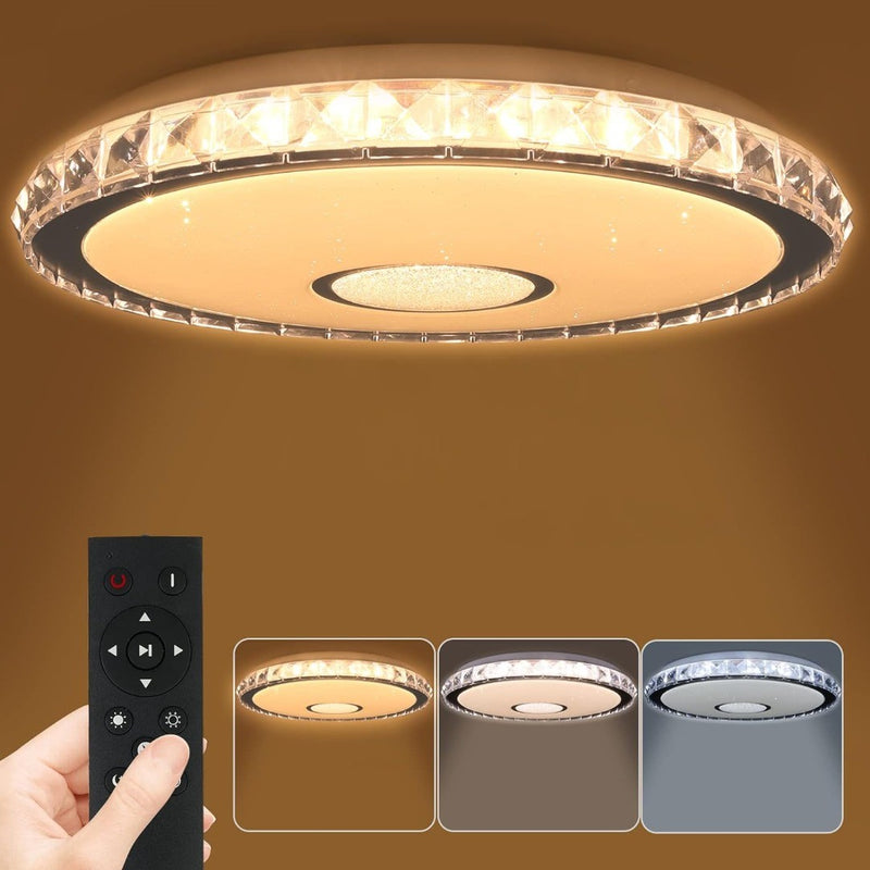 Dimmable LED Ceiling Light 48W Round Ceiling Lamp with Remote Control