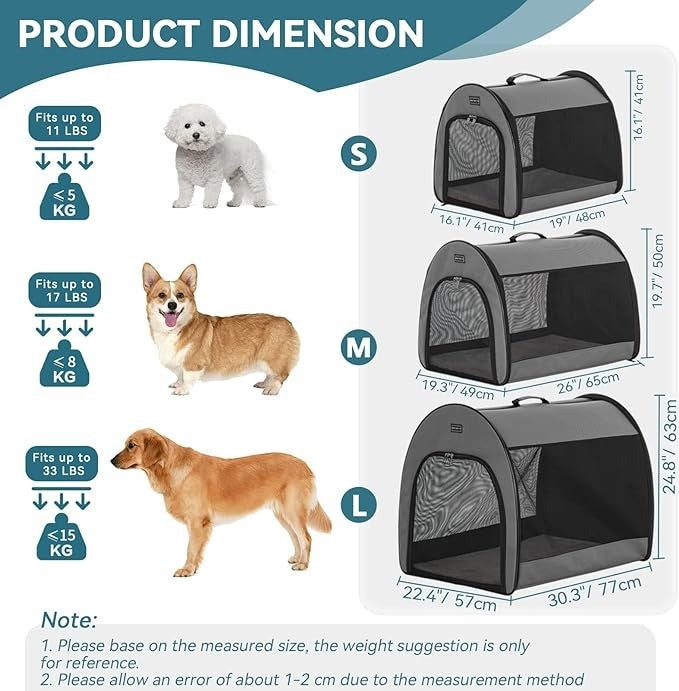 Petsfit Dog Crate Arch Design Portable Dog Travel Crates