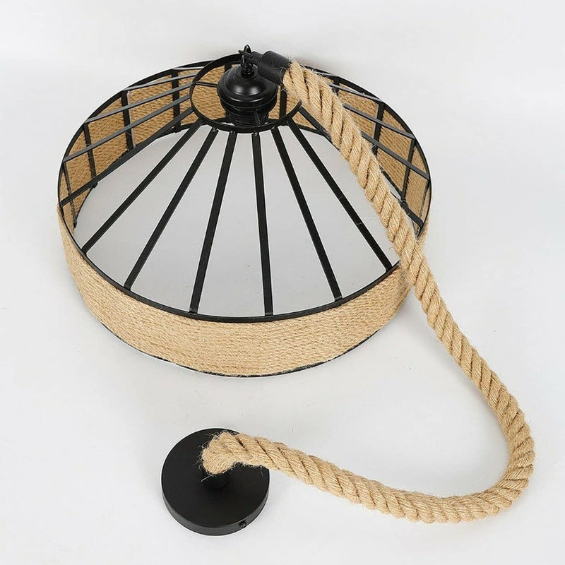 Hemp Rope light with Metal Frame 40cm Diameter