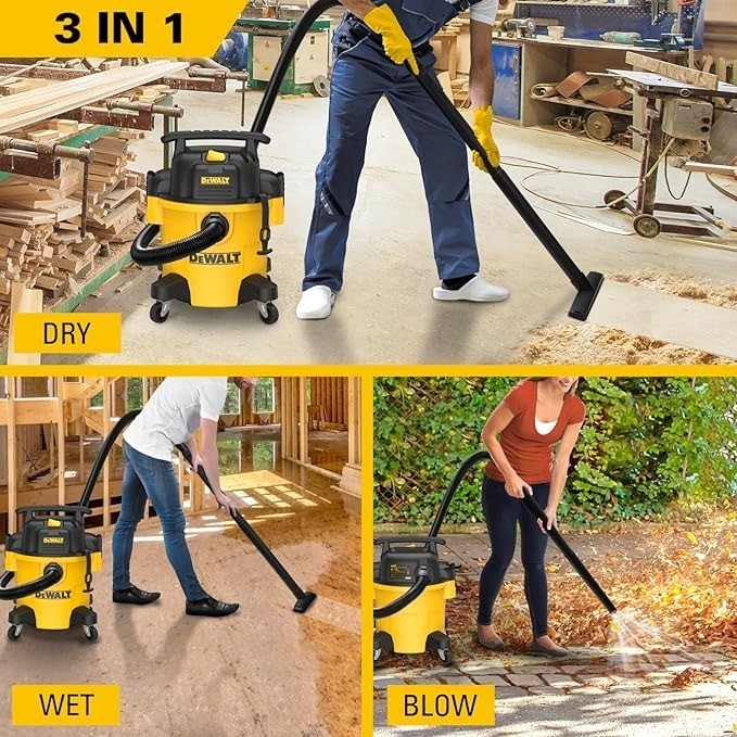 DEWALT DXV20P, 20L Wet/Dry Vac, Yellow/Black, 1050 W