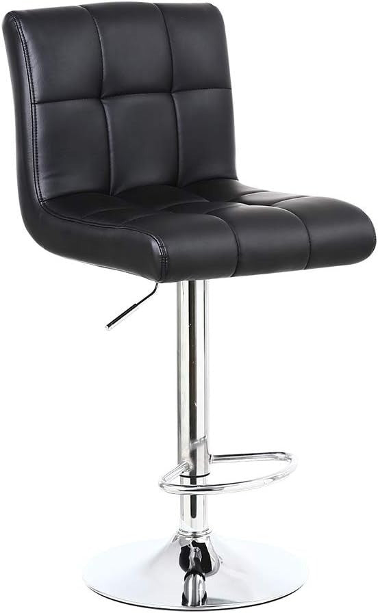 KKTONER Bar Stool PU Leather with Backrest Height Adjustable