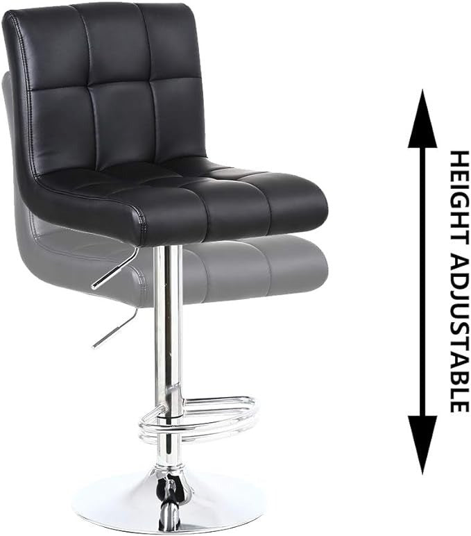 KKTONER Bar Stool PU Leather with Backrest Height Adjustable