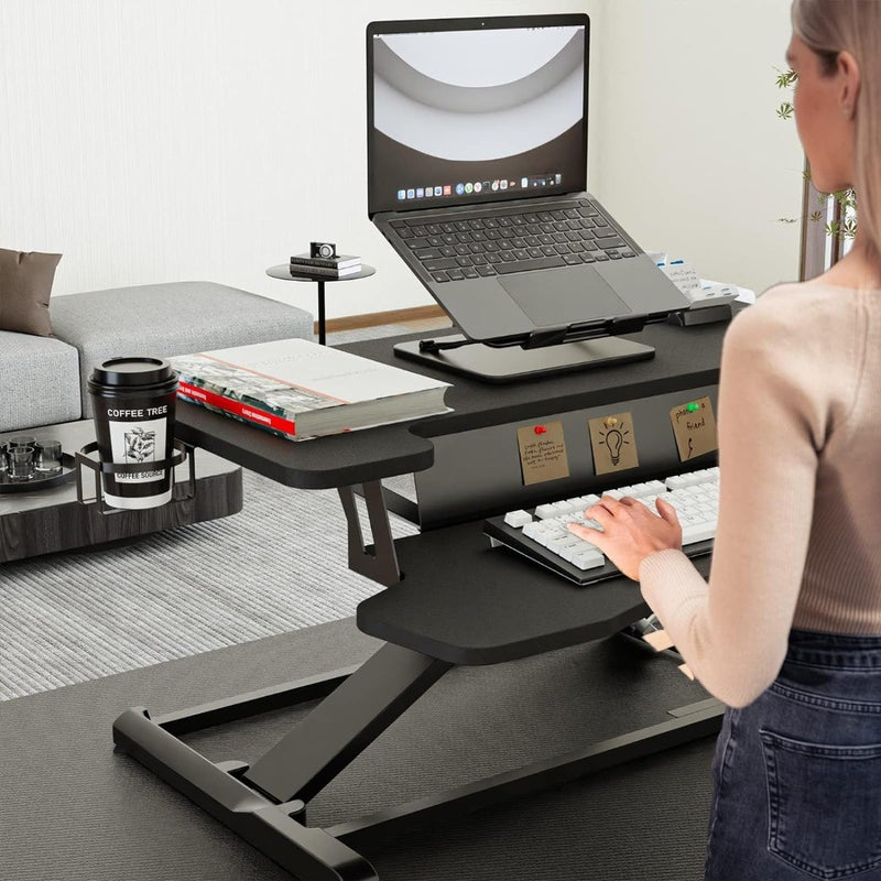 PUTORSEN 37'' Standing Desk Converter Riser Black