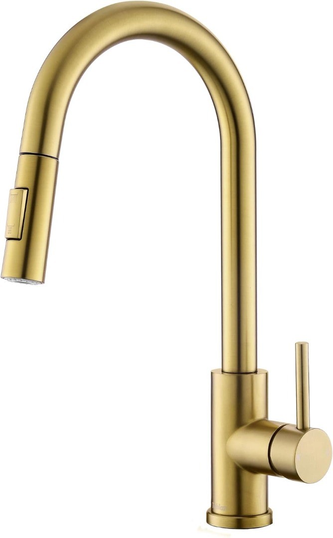 Gold Kitchen Tap with Pull Down Sprayer