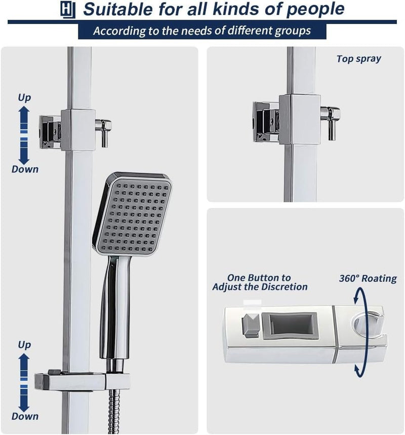 HOMELODY Square Shower Mixer Set