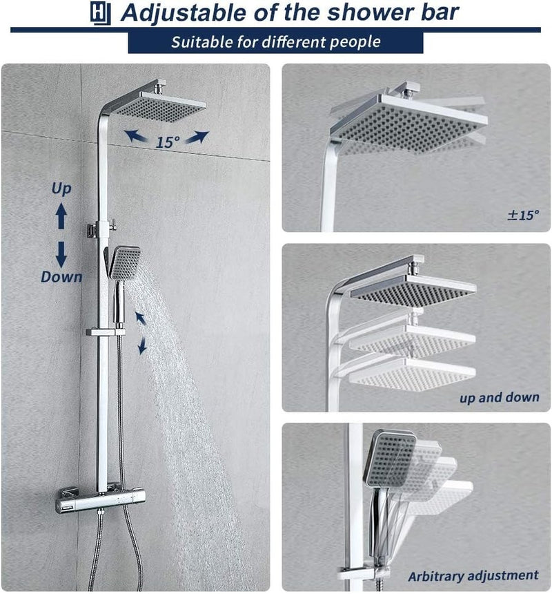 HOMELODY Square Shower Mixer Set