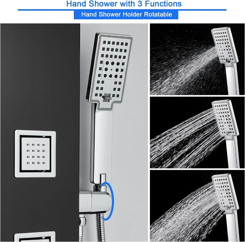 Shower Panel Tower LED Without Tap ‎97 x 21 x 21 cm