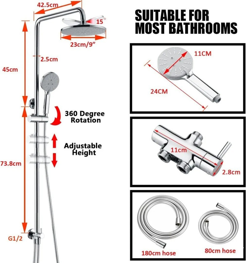 Rain Shower System with Rainfall Showerhead