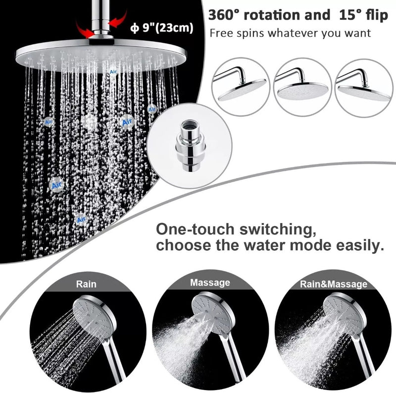 Rain Shower System with Rainfall Showerhead