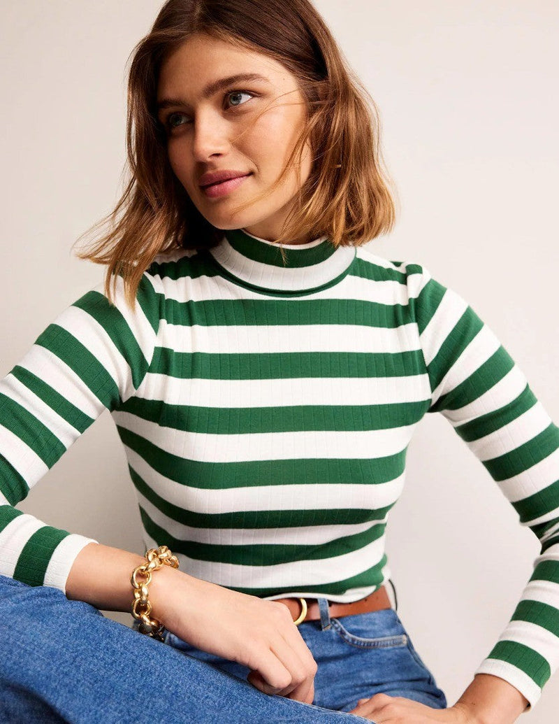 BODEN Anna Rib Roll Neck Top