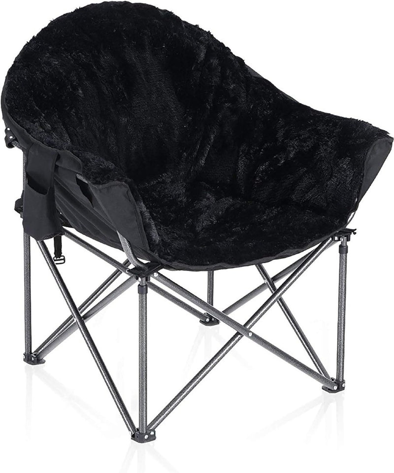 Camping Folding Moon Chair Black Portable