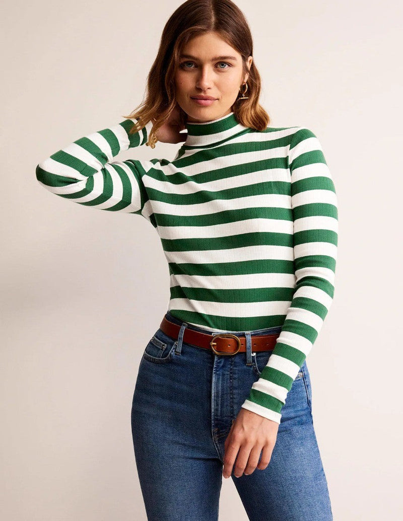 BODEN Anna Rib Roll Neck Top