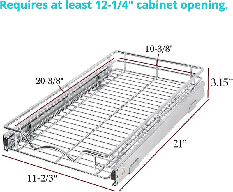 Pull Out Cabinet Organizer 11"W x 21"D