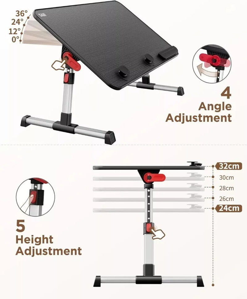 Bed Table Height Adjustable, 4 Adjustable Angles