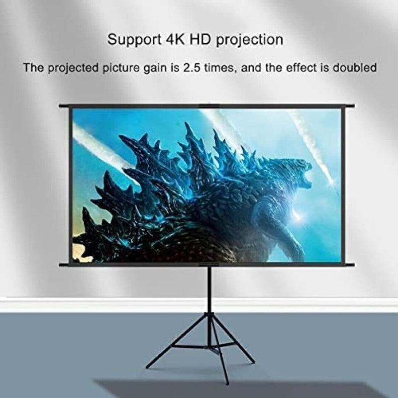 Tripod Projector Screen with Stand For Indoor Outdoor Projection 100 Inch 16:9