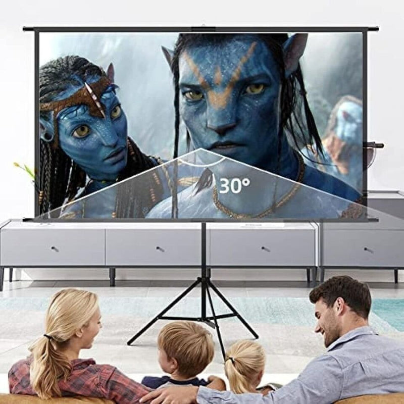 Tripod Projector Screen with Stand For Indoor Outdoor Projection 100 Inch 16:9