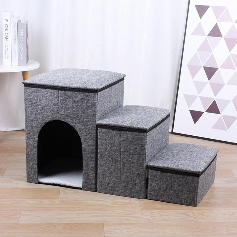 High Pet Bed Stairs 3-Step Pet Stairs For High Beds Portable Dog Steps