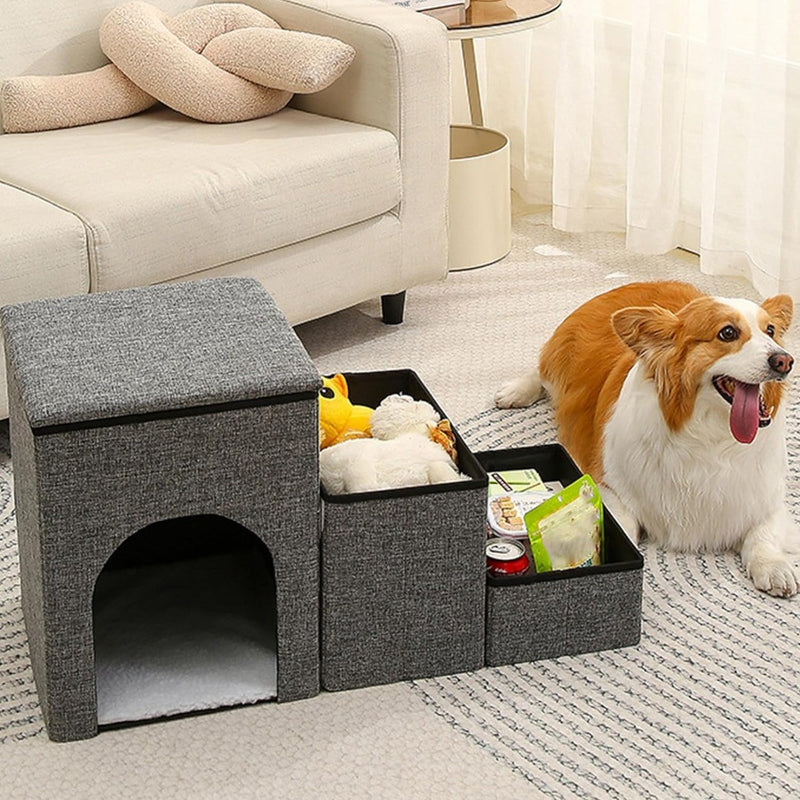 High Pet Bed Stairs 3-Step Pet Stairs For High Beds Portable Dog Steps