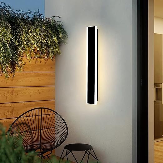 60CM Outdoor Modern Wall Light, 22W Long Acrylic Wall Light IP65 Rainproof 3000K