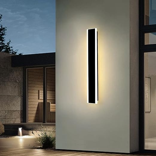 60CM Outdoor Modern Wall Light, 22W Long Acrylic Wall Light IP65 Rainproof 3000K