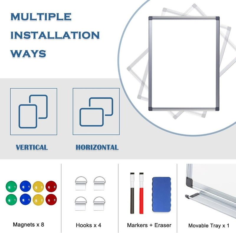 Back to School Magnetic Whiteboard Dry Erase for Wall, 90x120 cm White Board