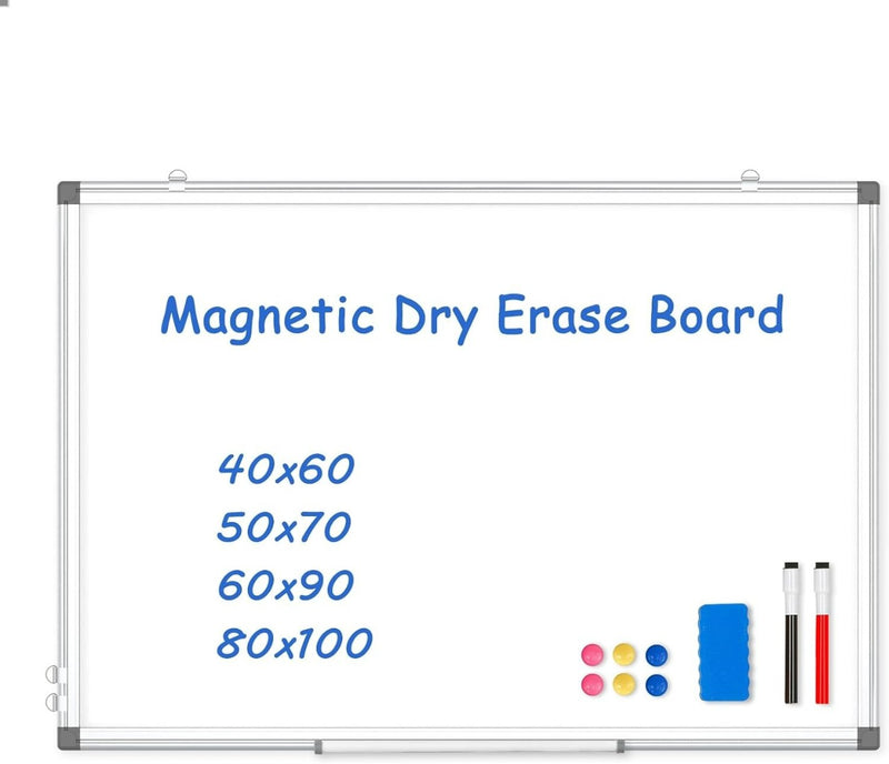 Back to School Magnetic Whiteboard Dry Erase for Wall, 90x120 cm White Board