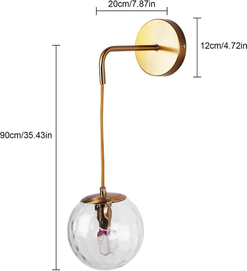 Gold Wall Lights E14 Bulb 2 Pieces 90cm