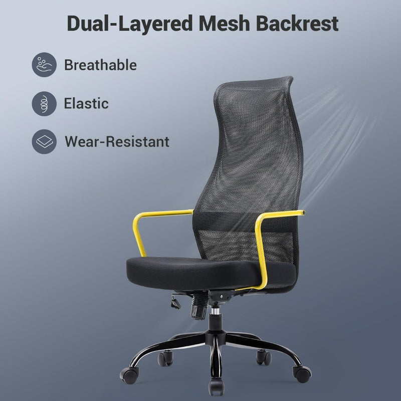 Chair with Dual S Streamlined Backrest Yellow