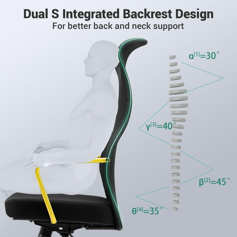 Chair with Dual S Streamlined Backrest Yellow