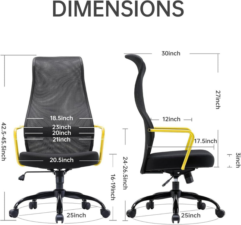 Chair with Dual S Streamlined Backrest Yellow