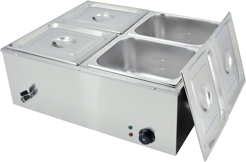 Electric Food Warmer Bain Marie 1500W Commercial Countertop Stainless warmer