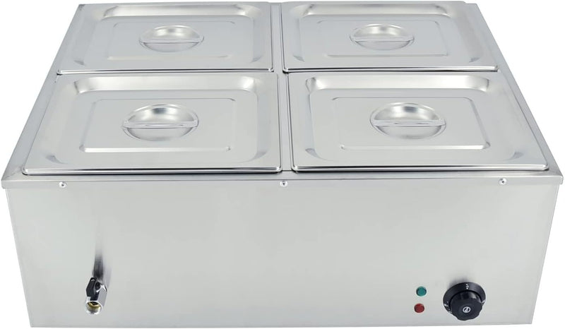 Electric Food Warmer Bain Marie 1500W Commercial Countertop Stainless warmer